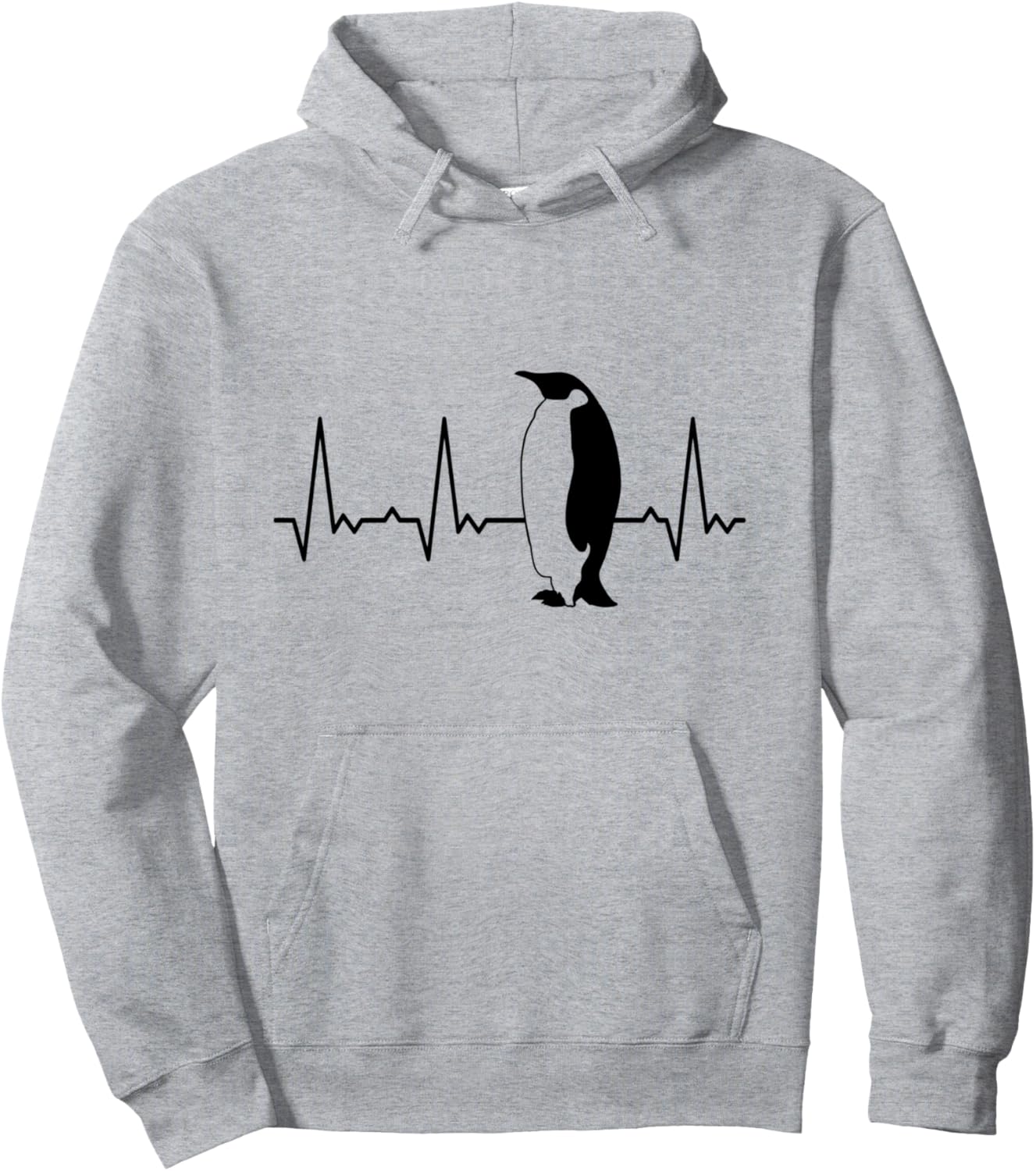 

Худи Heartbeat Penguin, синий Heartbeat Graphic Gifts For Women, Men, And Kids