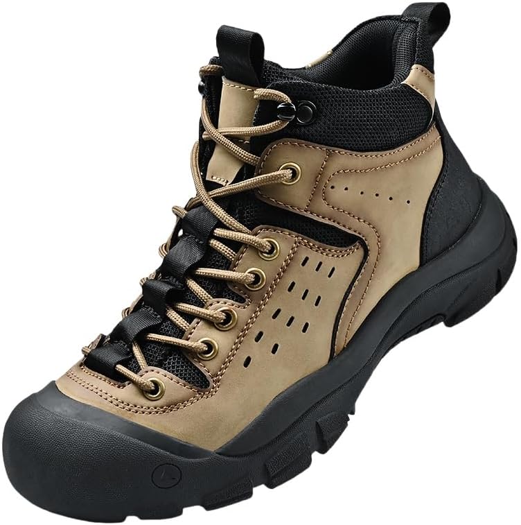 

Мужские зимние трекинговые ботинки водонепроницаемые для снега и активного отдыха на улице, утепленные, с нескользящей резиновой подошвой, легкие и удобные для походов Clolinde, хаки