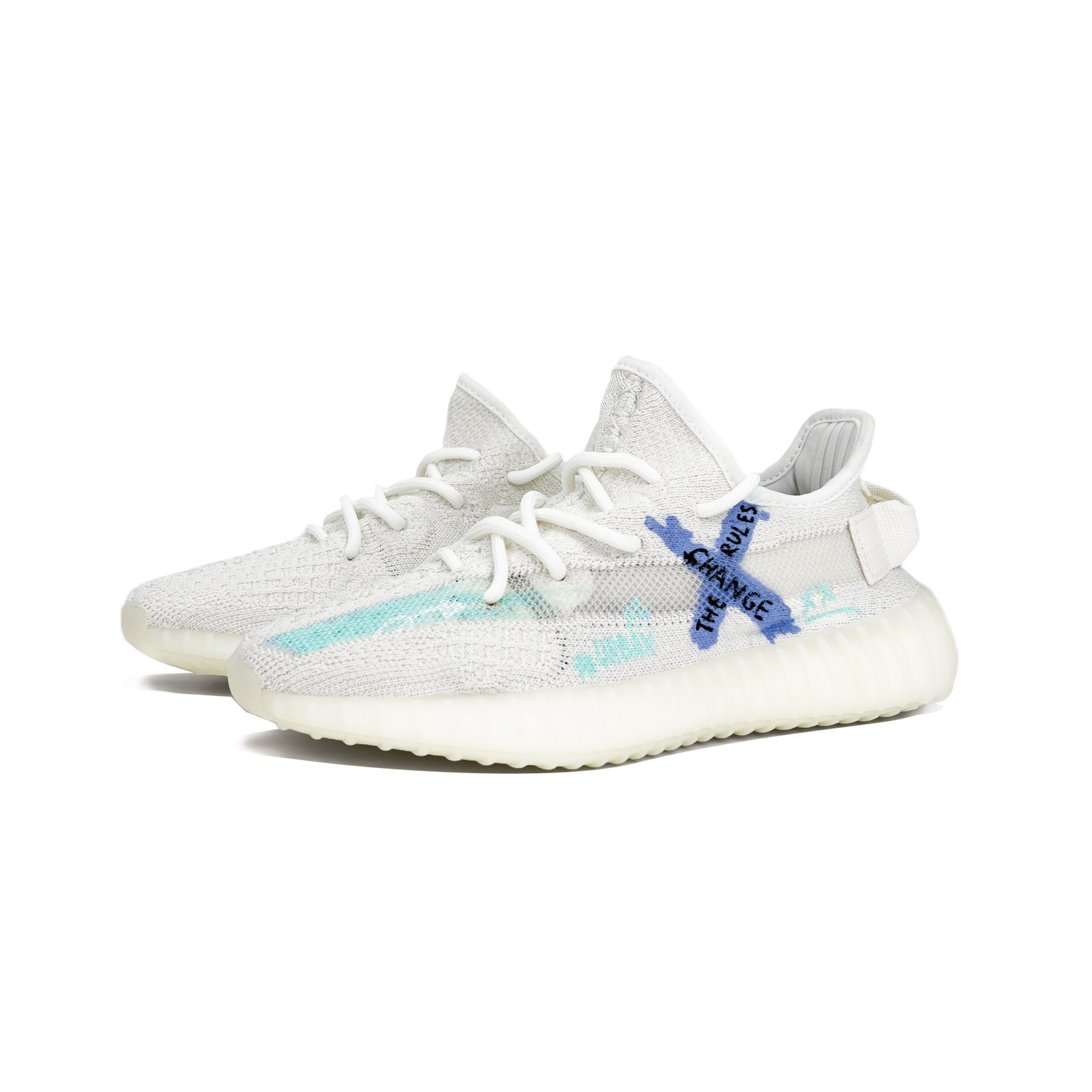 Изнашивающиеся низкие повседневные кроссовки Yeezy Boost 350 V2 Unisex Adidas Originals, белый — фото 4