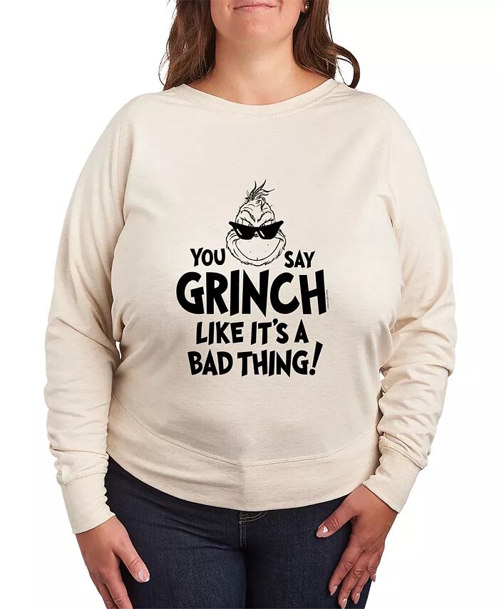 

Плюс Размер Grinch Как будто это плохо Графический свитер Топ Hybrid Apparel, белый