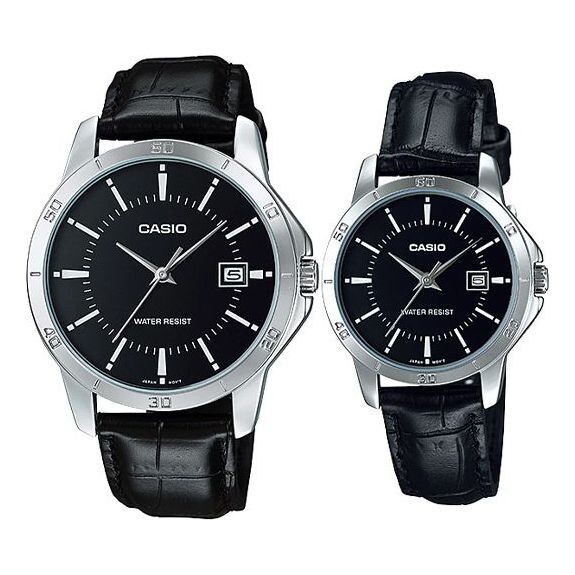 

Часы CASIO Couple Quartz Waterproof Unisex Mens Black Analog, черный