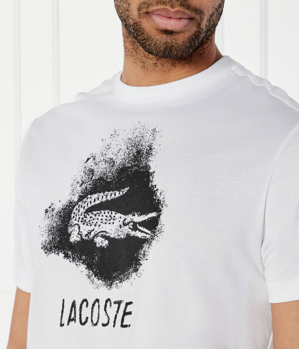 Футболка с ультрасухим рисунком Regular fit Lacoste, белый — фото 4