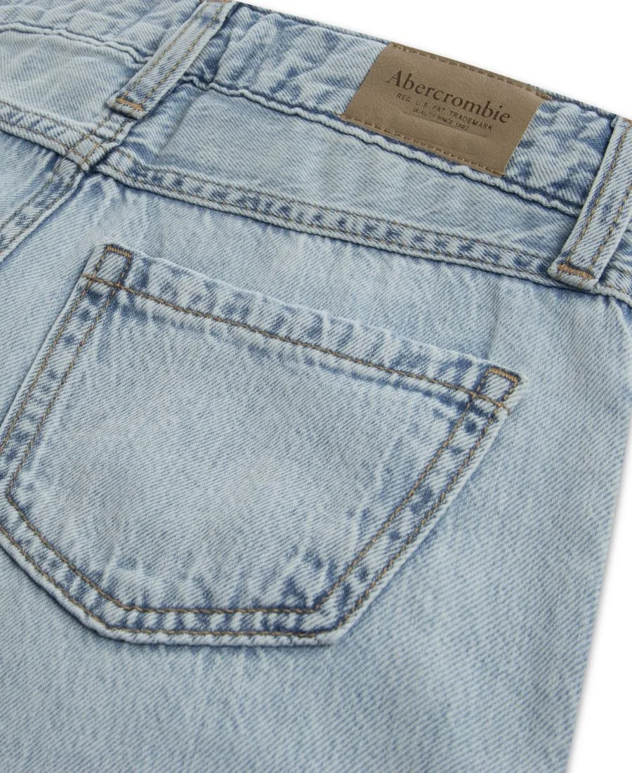 Детские джинсы с высокой посадкой и рваными кружевами Abercrombie kids, lace синийs — фото 3