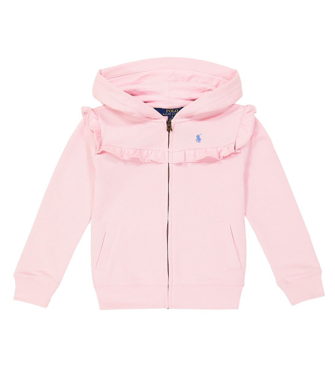 

Худи из смесового хлопка со сборками и логотипом Polo Ralph Lauren, синий