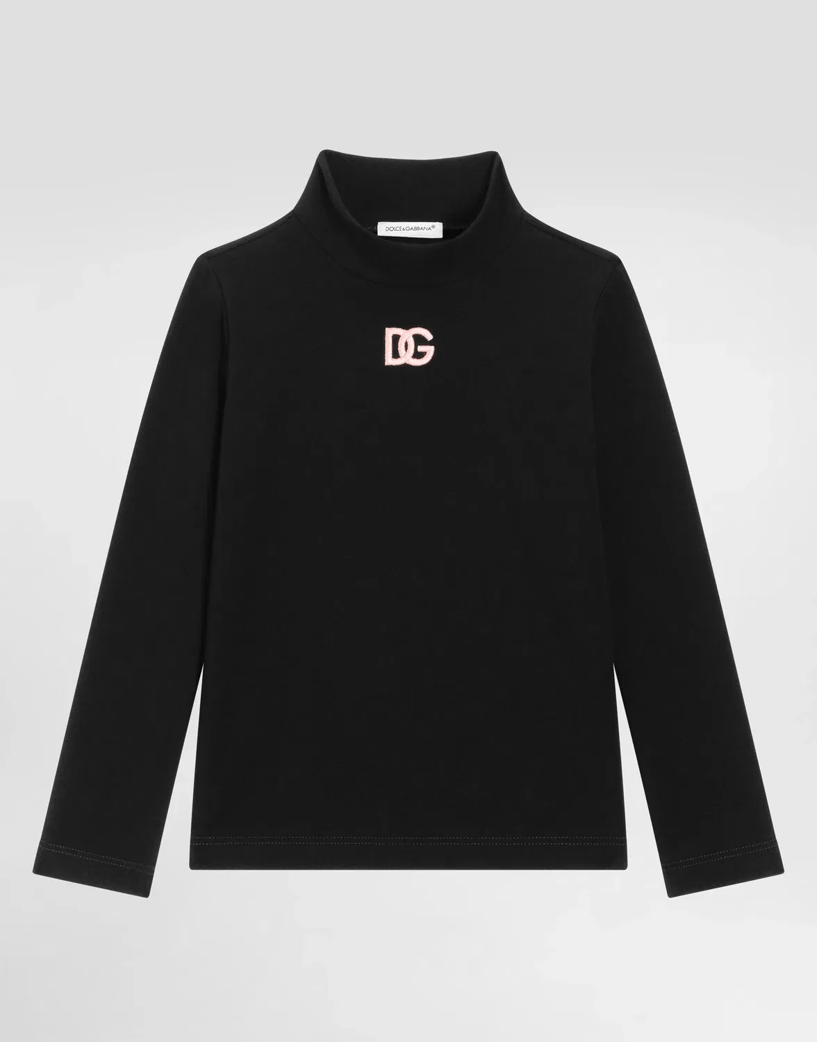 Водолазка из интерлока с вышивкой логотипа DG Dolce&Gabbana, черный