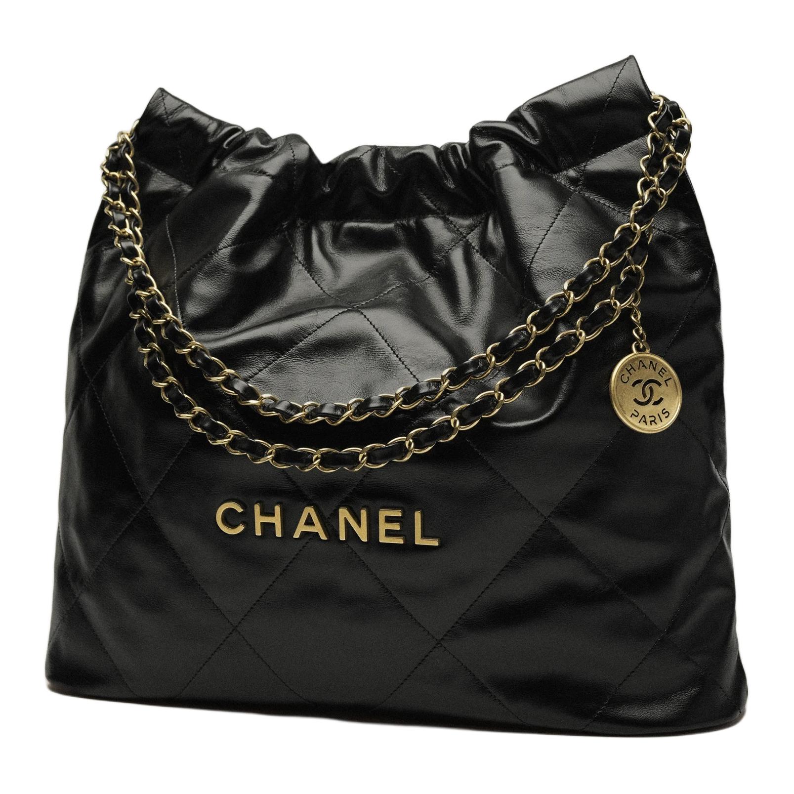 CHANEL Блестящая телячья кожа Сумка хобо Наплечная сумка Женская черная — фото 3