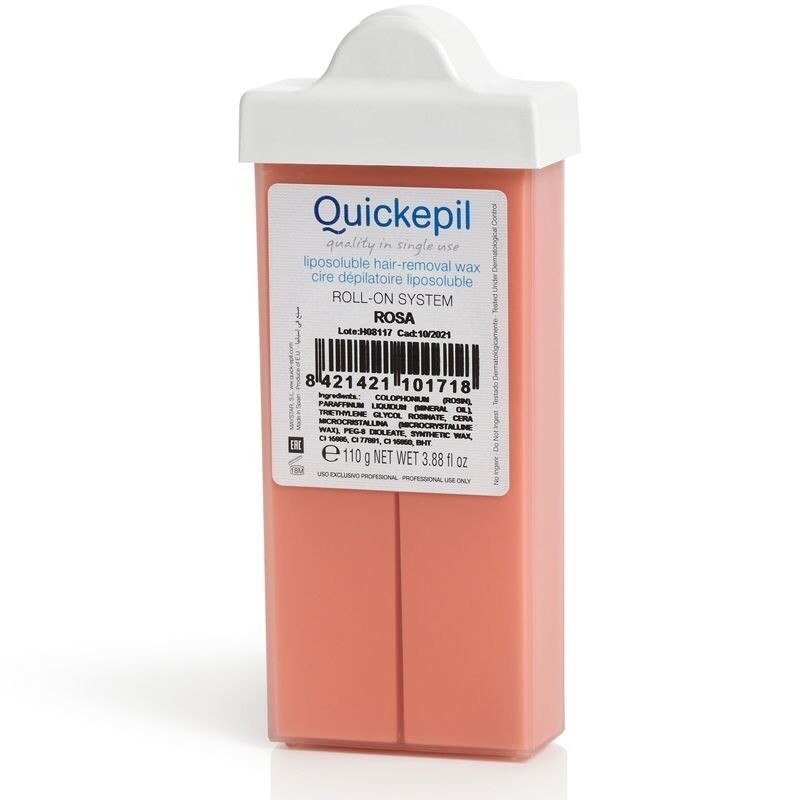 

ВОСК ДЛЯ ДЕПИЛЯЦИИ ЛИЦА QUICKEPIL УЗКИЙ РОЛИК РОЗ 110г