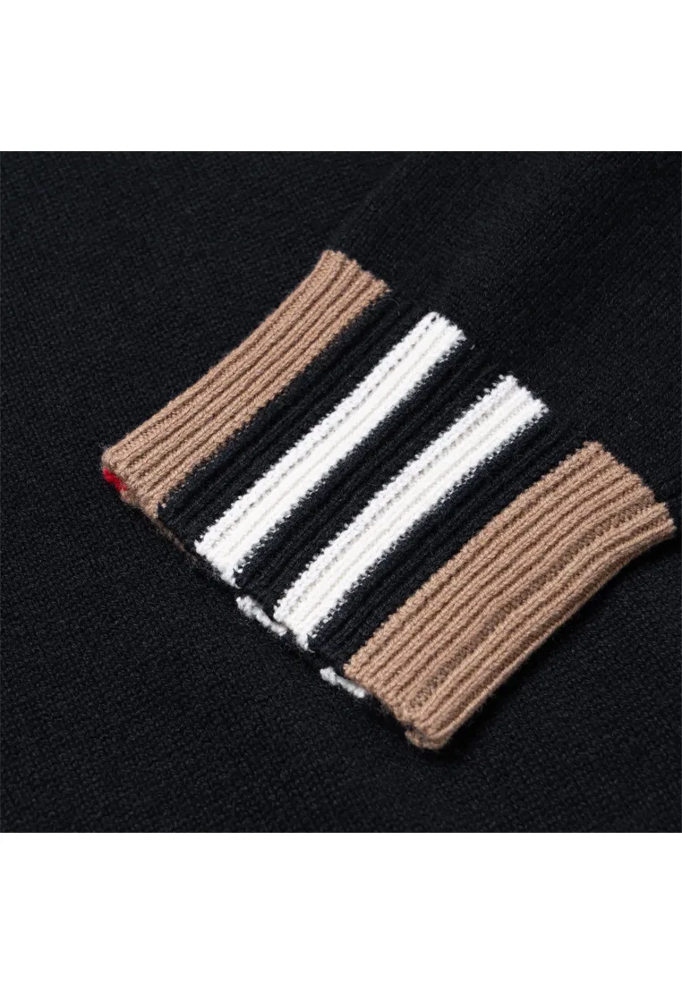 Свитер Burberry, женский, черный, модель 81054991, шерсть — фото 4