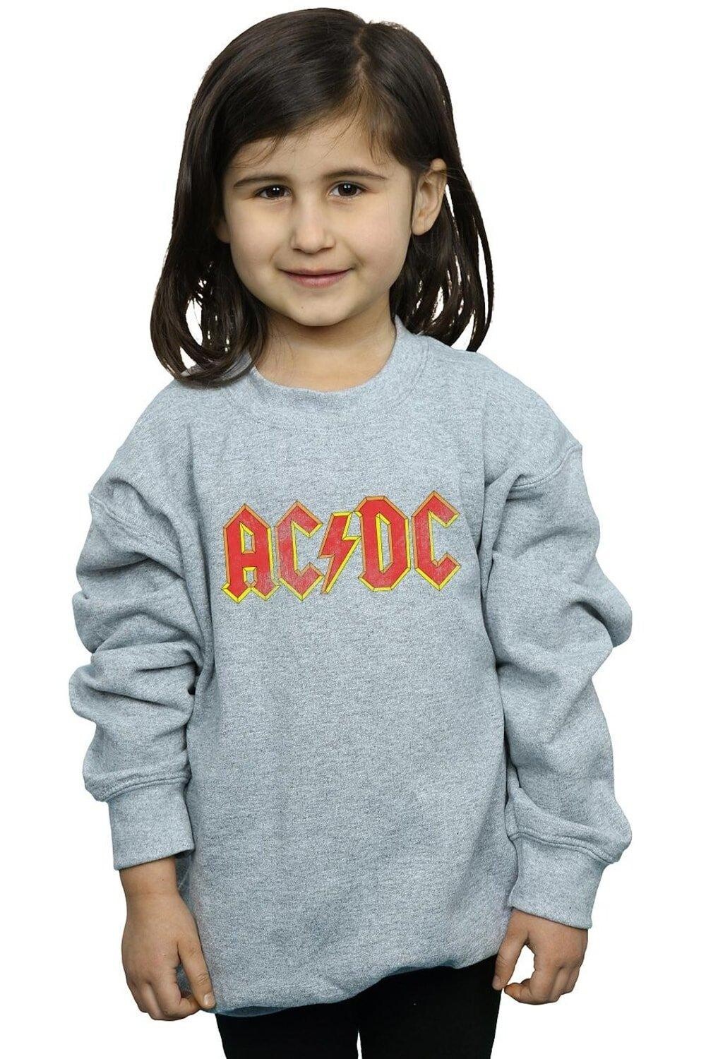 

Красный толстовка с потертым логотипом AC/DC, серый