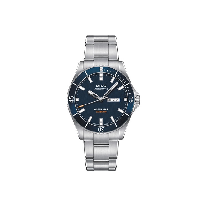 

MIDO Часы Leader Submariner Collection Men's Watch Watch Automatic Mechanical Movement 42.5mm Silver Dial, Blue Dial with Silver Strap