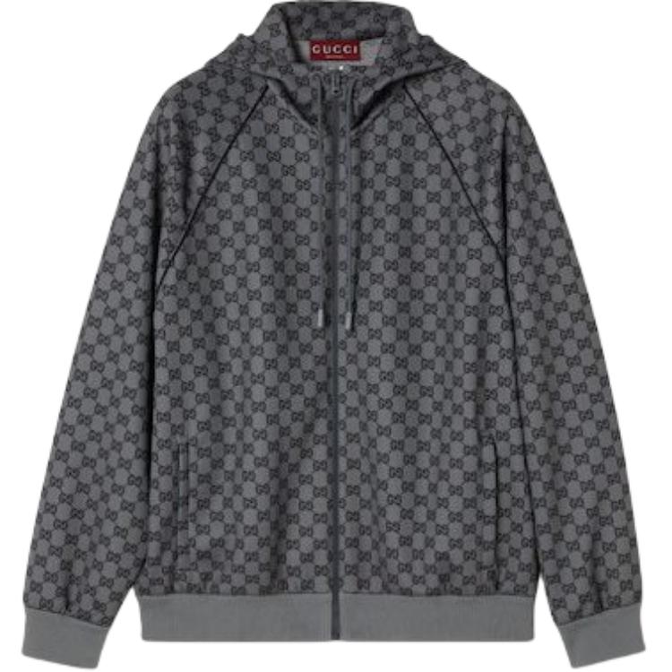 

GUCCI Монограммированная куртка на молнии, Gray