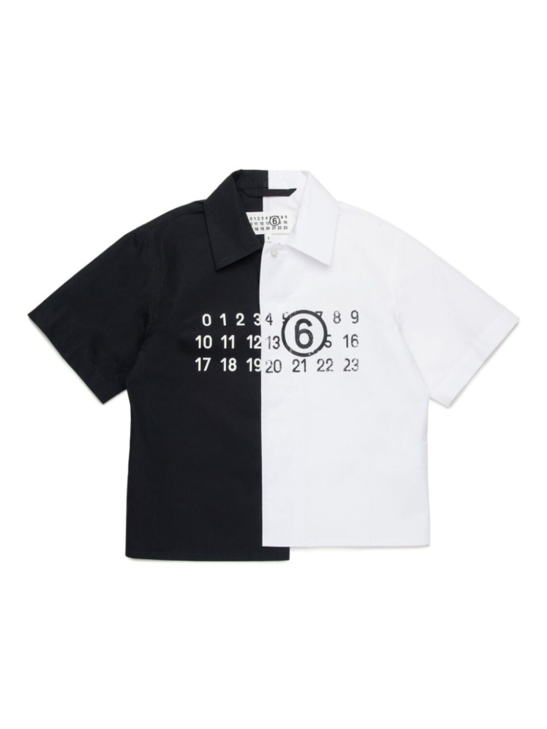 

Рубашка поло с принтом цифр MM6 Maison Margiela Kids, черный