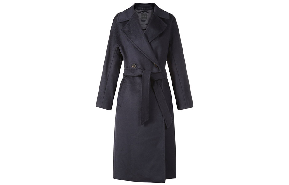 

WEEKEND MaxMara Удлиненное пальто с поясом и длинными рукавами Weekend Max Mara, Marine Blue