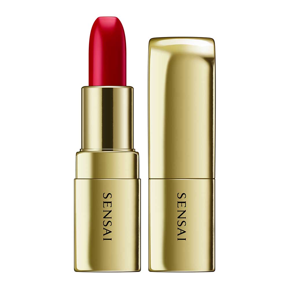 

Помада с золотыми частицами the lipstick Sensai, цвет nr. 02 sazanka red, вес 3.5 гр.
