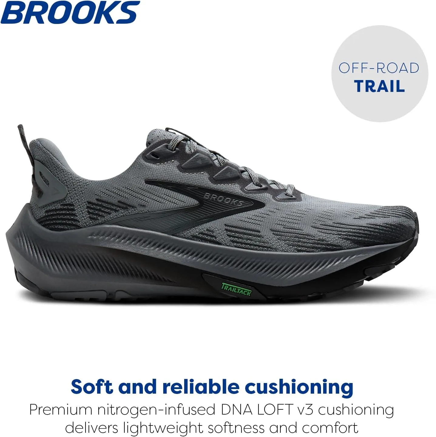 Мужские кроссовки Brooks Ghost Trail, универсальная обувь для бега по пересеченной местности, серый — фото 2