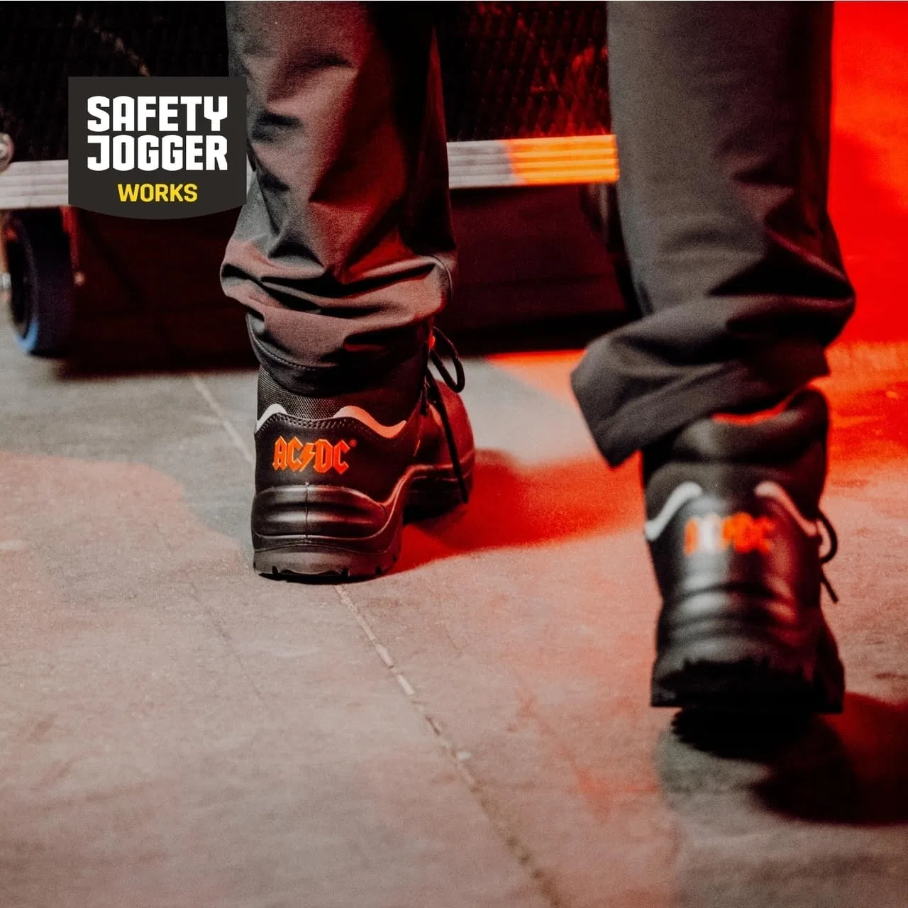 Защитные рабочие ботинки SAFETY JOGGER с логотипом AC/DC для мужчин и женщин - ACX430 - Защитные ботинки, защитная обувь, Black Red Ac Dc — фото 2