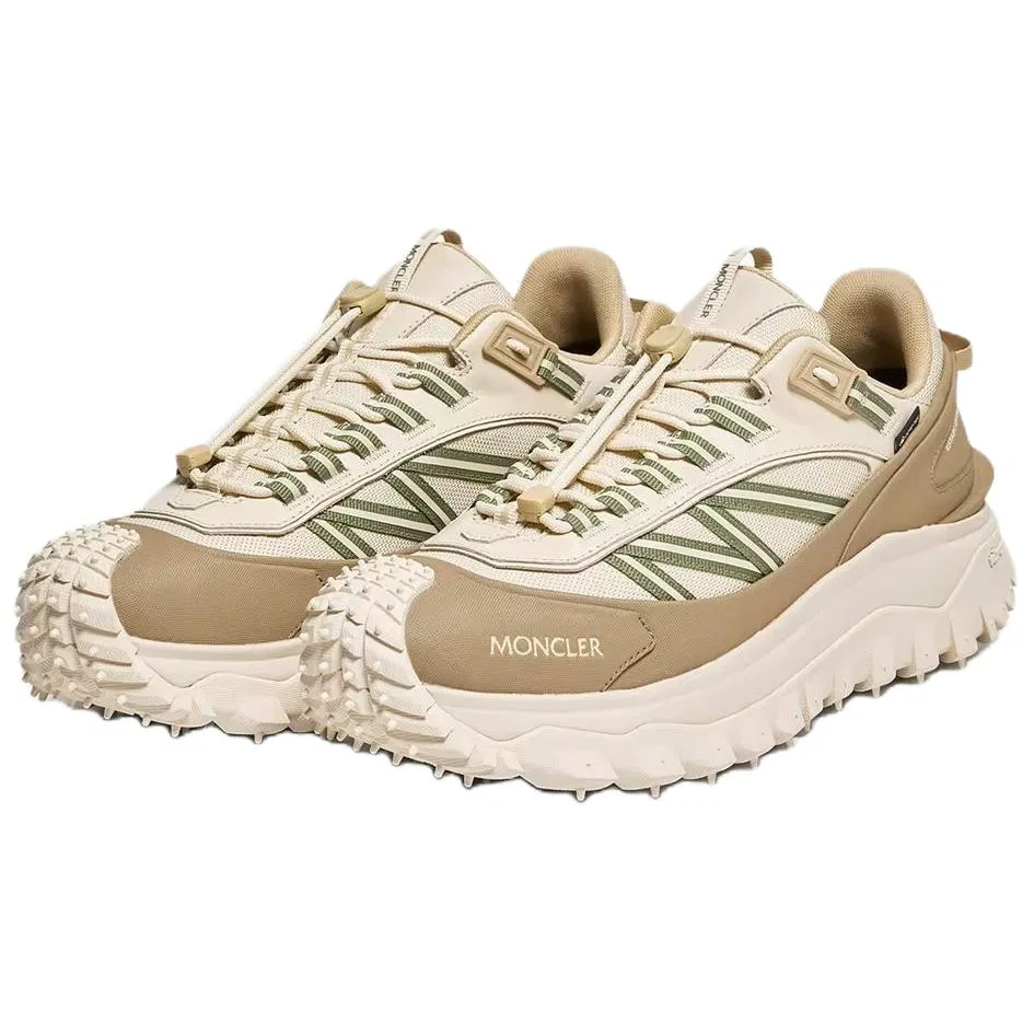 Кроссовки кожаные Moncler Light Beige — фото 4