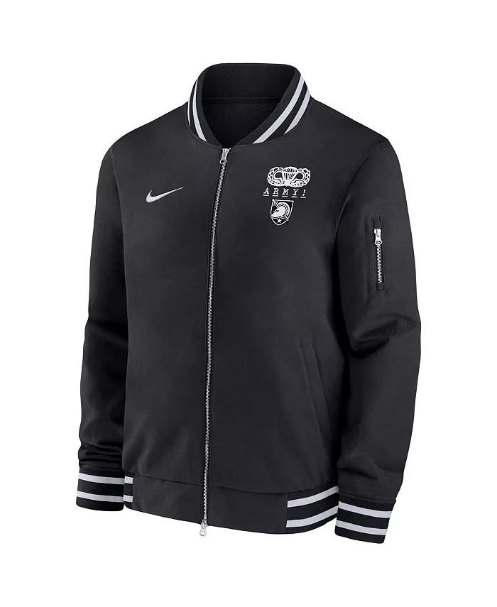 Мужская черная бомбер-куртка на молнии Army Black Knights 2024 Rivalry Collection Nike — фото 2