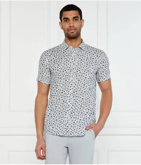 Льняная рубашка C-ROAN-ken-SH-C1-251 slim fit Boss, синий