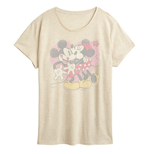 

Футболка женская Mickey & Minnie Valentine's Day Heart Distressed Graphic Disney, Beige