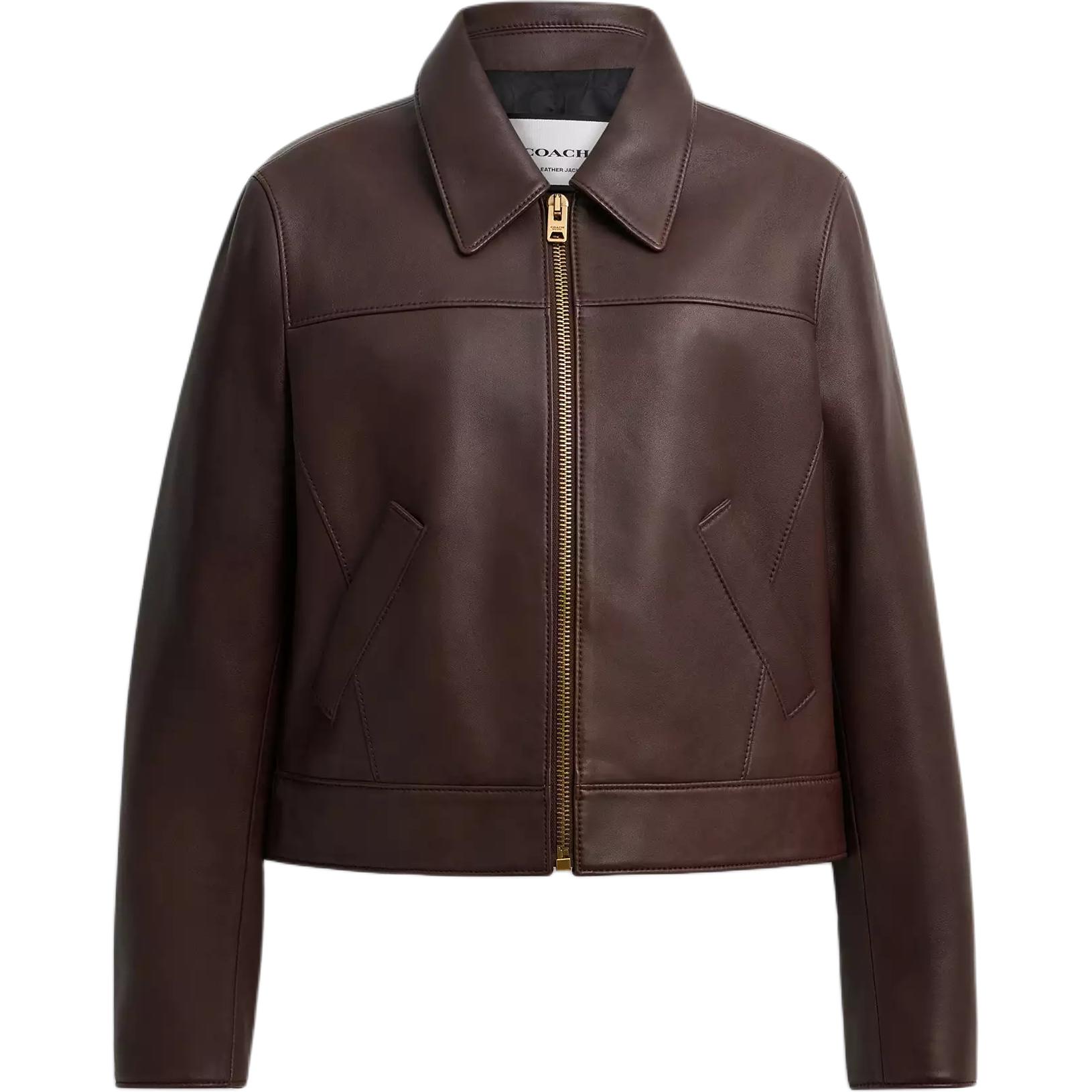 

COACH Кожаная куртка женская, Brown