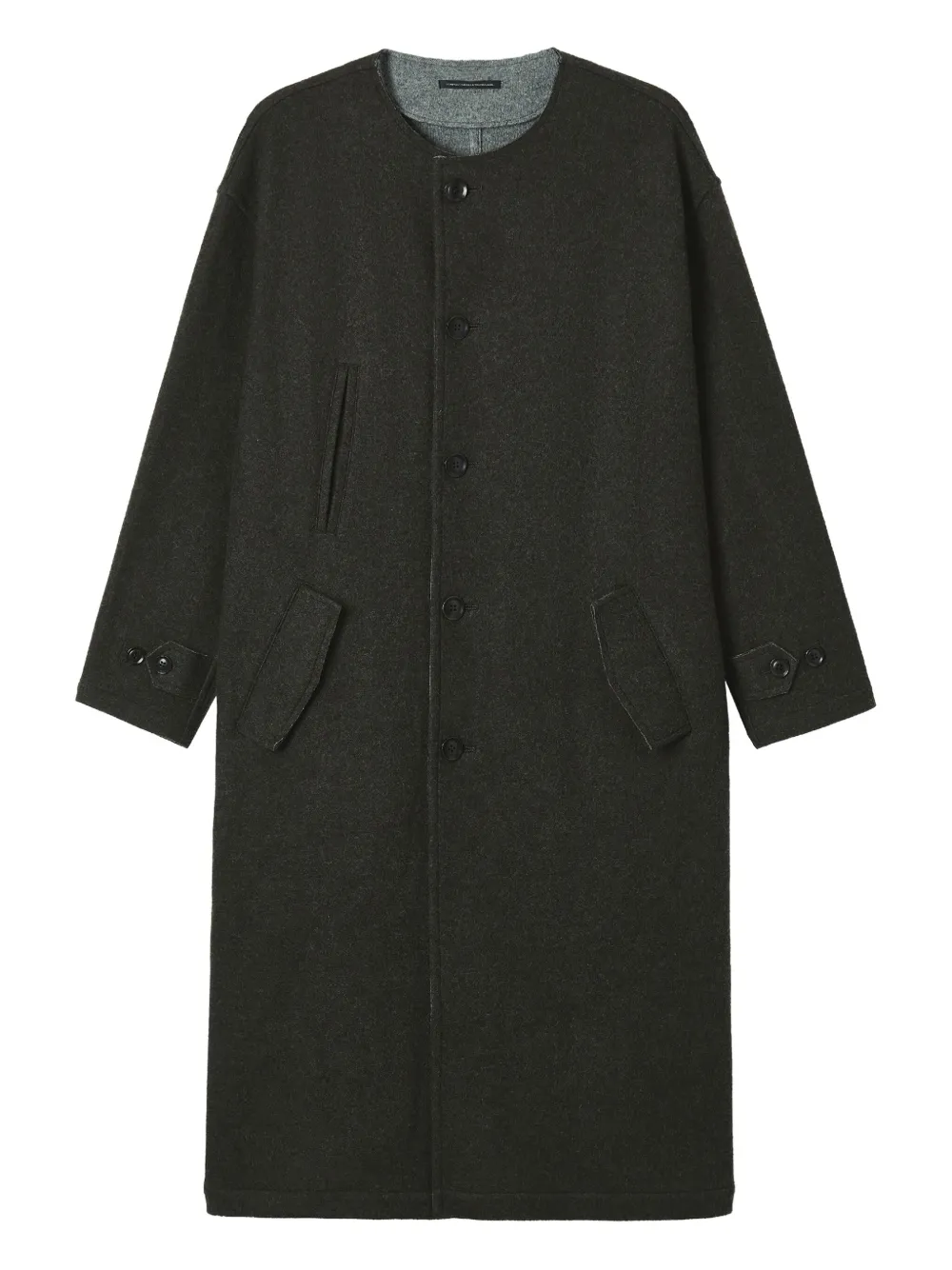 

Однобортное пальто с клапанами на карманах Y's, зеленый