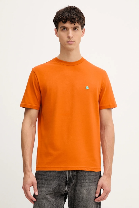 

Хлопковая футболка United Colors Of Benetton, оранжевый