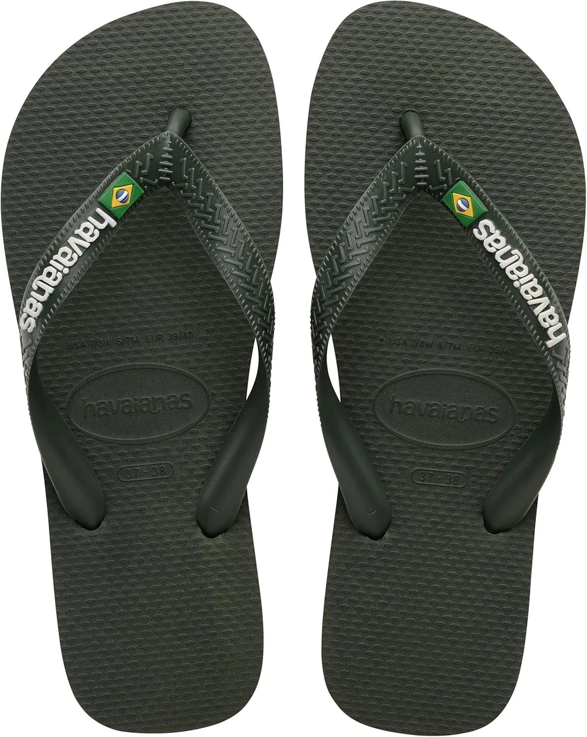 Шлепанцы Havaianas Top Brazil, зеленый/оливковый