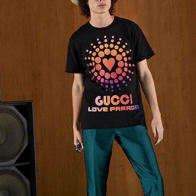 Футболка мужская Gucci Love Parade, черный — фото 4