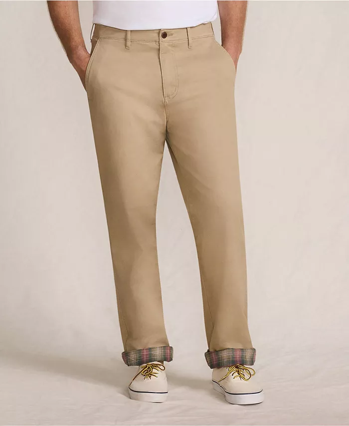 

Мужские брюки-чиносы Knockabout Comfort Waist Classic Fit с фланелевой подкладкой Lands' End, загар/бежевый