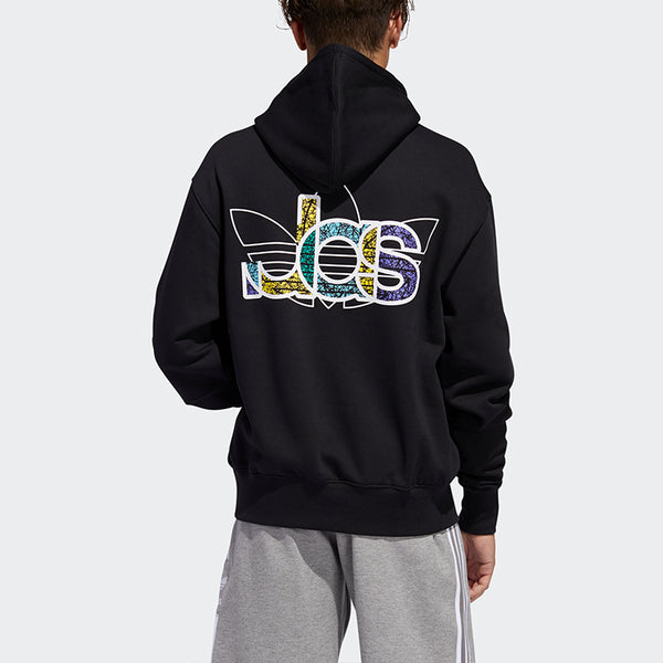Толстовка men's originals 2020 valentine's day series fleece lined loose black Adidas, черный — фото 4