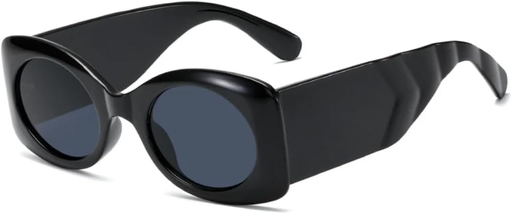 

Панк-модные солнцезащитные очки в овальной оправе с широкими дужками для женщин и мужчин, для активного отдыха, вождения, путешествий, с защитой от УФ-излучения UV400 TVTBBVV, Black Gray