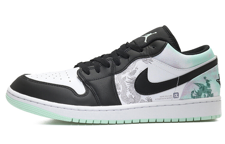 

Кроссовки Air JORDAN 1 Vintage Basketball Shoes Men Low-Top Black White Green