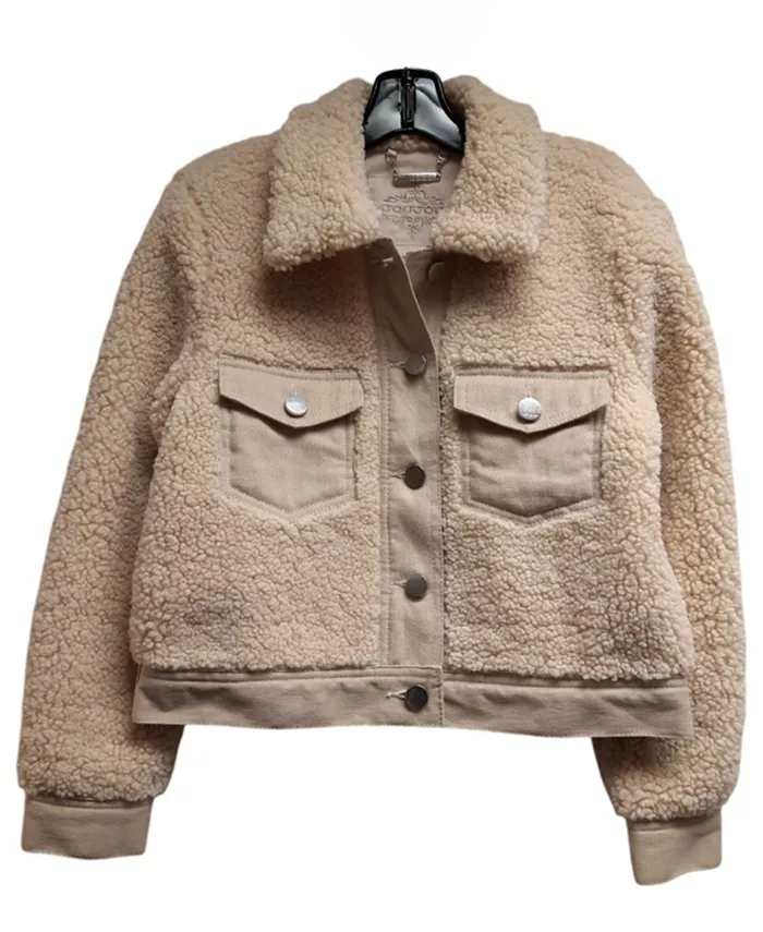 

Детская куртка для девочек 4-8 лет с центральной застежкой спереди Jou Jou, загар/бежевый