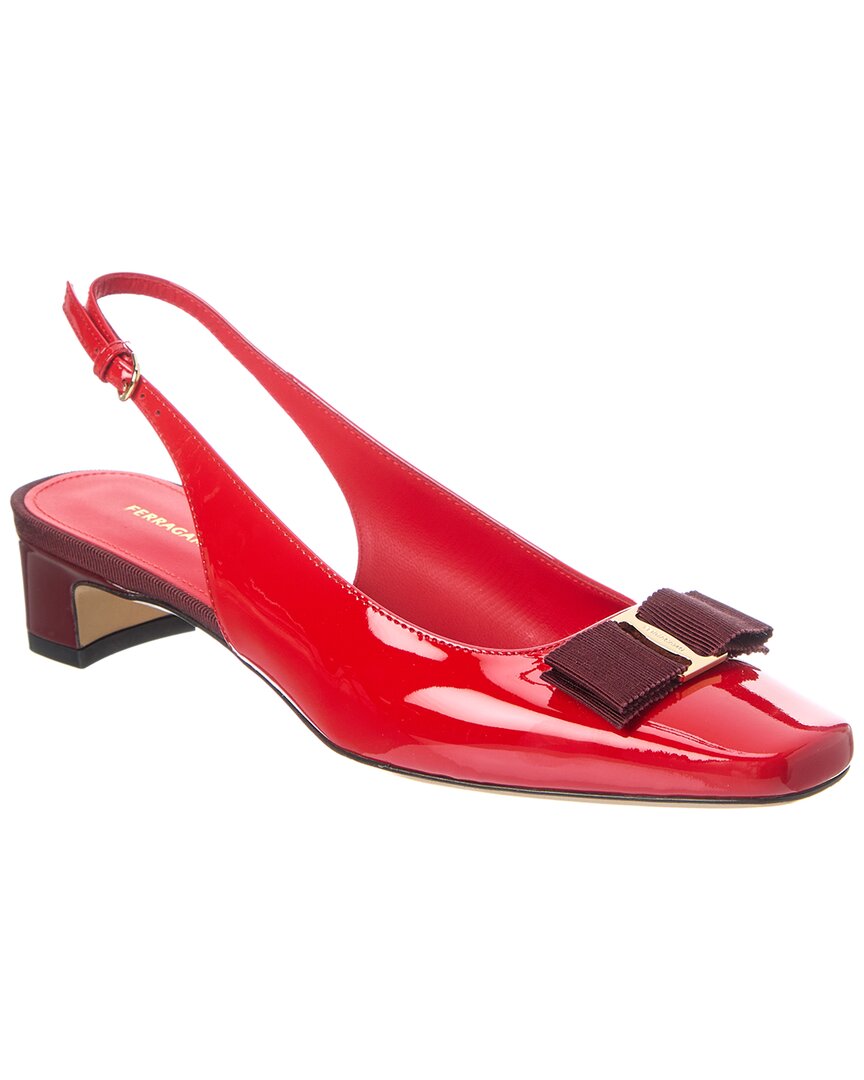 Туфли-лодочки Ferragamo Rivada Patent Slingback Salvatore Ferragamo, красный
