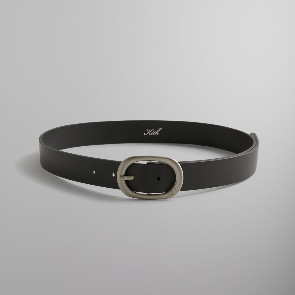 

Ремень Kith Round Buckle Leather Belt, черный