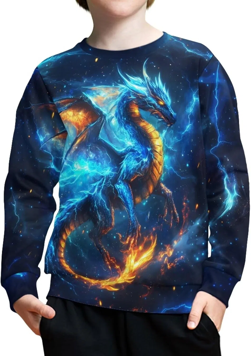 Свитшот для мальчиков и девочек ZPINXIGN Dragon Lightning