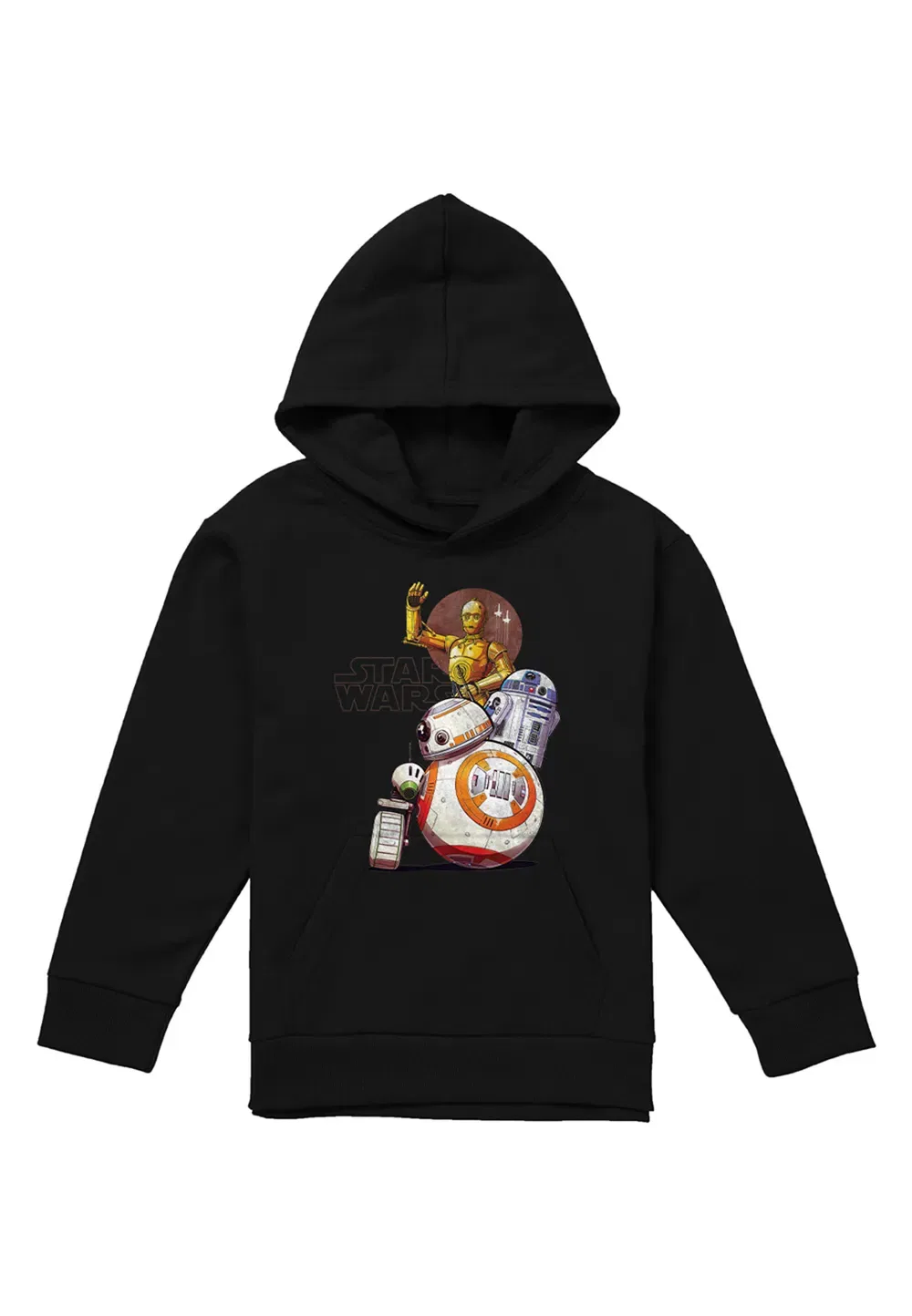Детская худи Star Wars с дроидами, Disney, черный