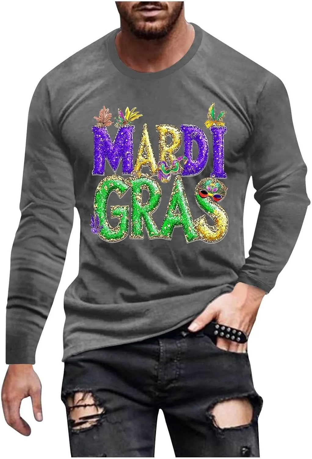 

Футболка Mardi Gras мужская с длинным рукавом Zeiyignr