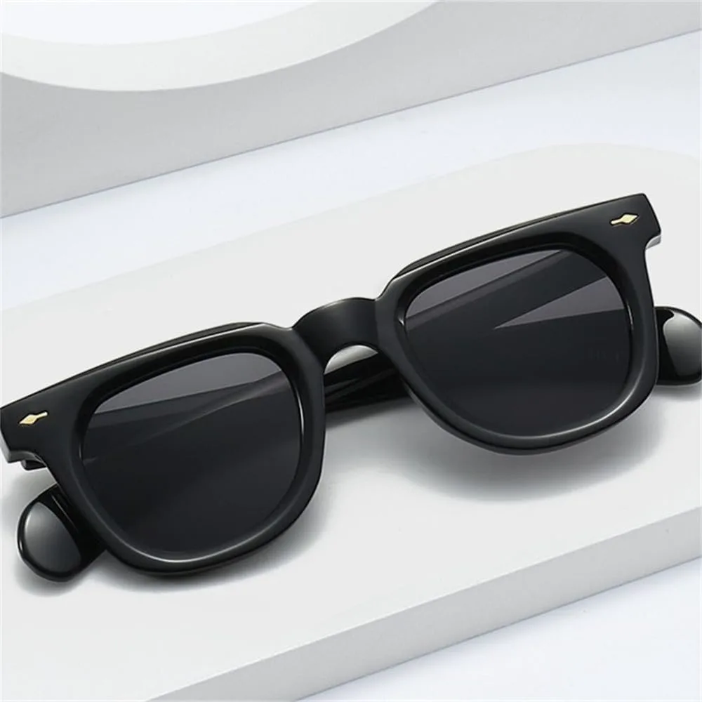 

Ретро маленькие мужские солнцезащитные очки для женщин с заклепками, винтажная цветная оправа, солнцезащитные очки с защитой от УФ-излучения UV400 VFDHN, 3