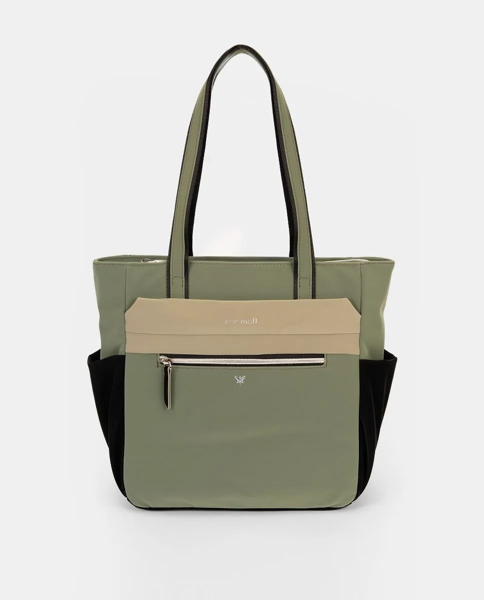 

Сумка с приятным на ощупь материалом и боковыми карманами Pepe Moll, военный зеленый