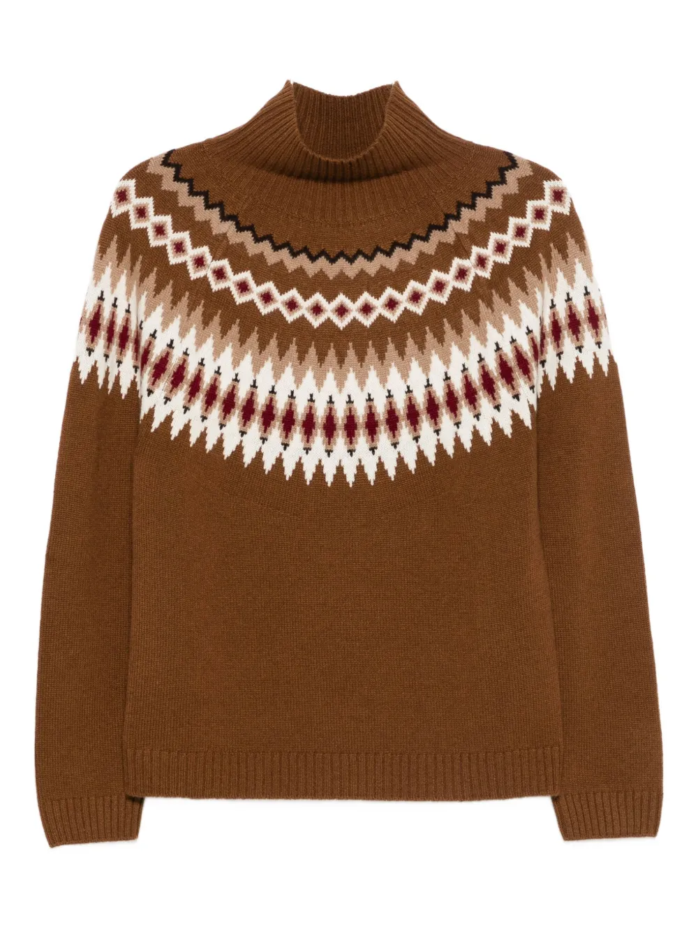

Свитер Fair Isle с высоким воротником и узором Beyou, коричневый