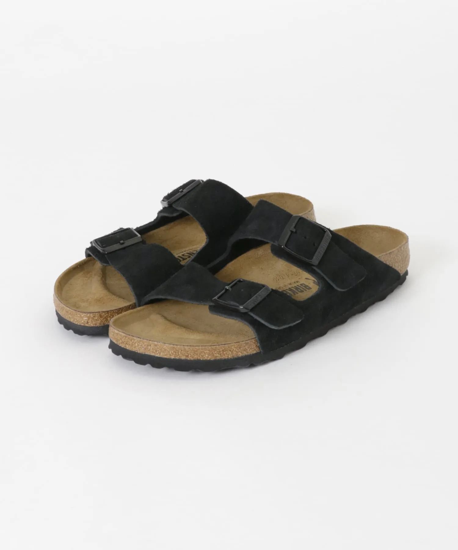 Мужские сандалии Birkenstock Arizona Narrow с пробковой стелькой черные