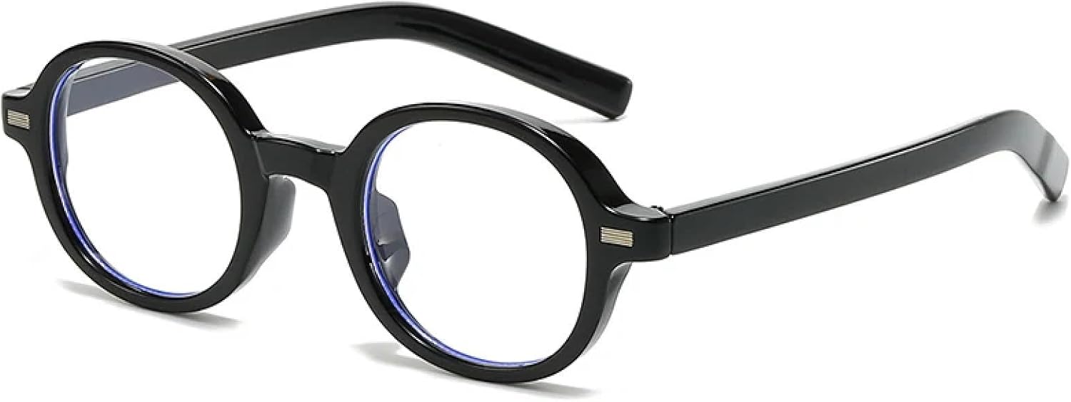 

Круглые солнцезащитные очки для женщин и мужчин, модные, с прозрачными линзами с градиентом «океан», защитой от УФ-излучения UV400, в стиле ретро-панк с заклепками UATXTAU, Black Clear