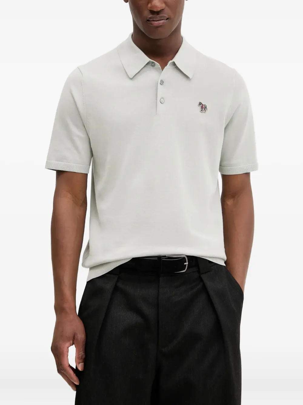 

Поло с нашивкой-зеброй PS Paul Smith, серый