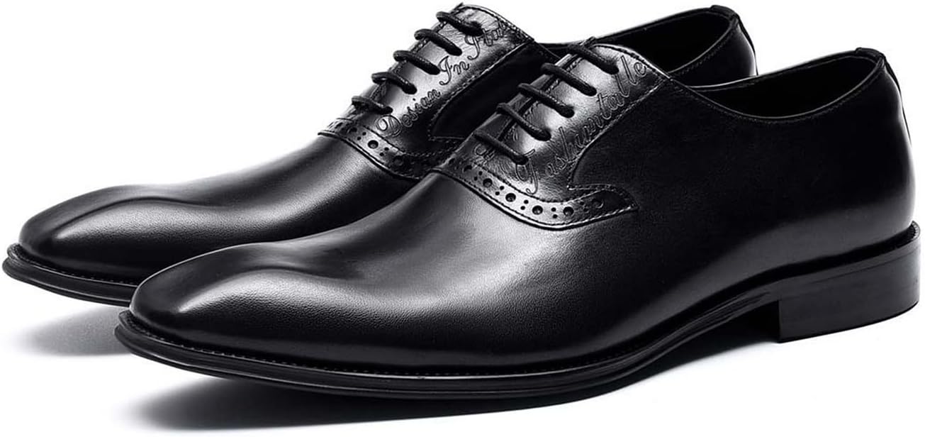 

Мужские классические туфли-оксфорды Santimon- верх из полированной кожи, квадратный/миндалевидный носок, шнуровка и мягкая стелька. Идеально подходят для деловых встреч, офиса, выпускного вечера и свадьбы, черный