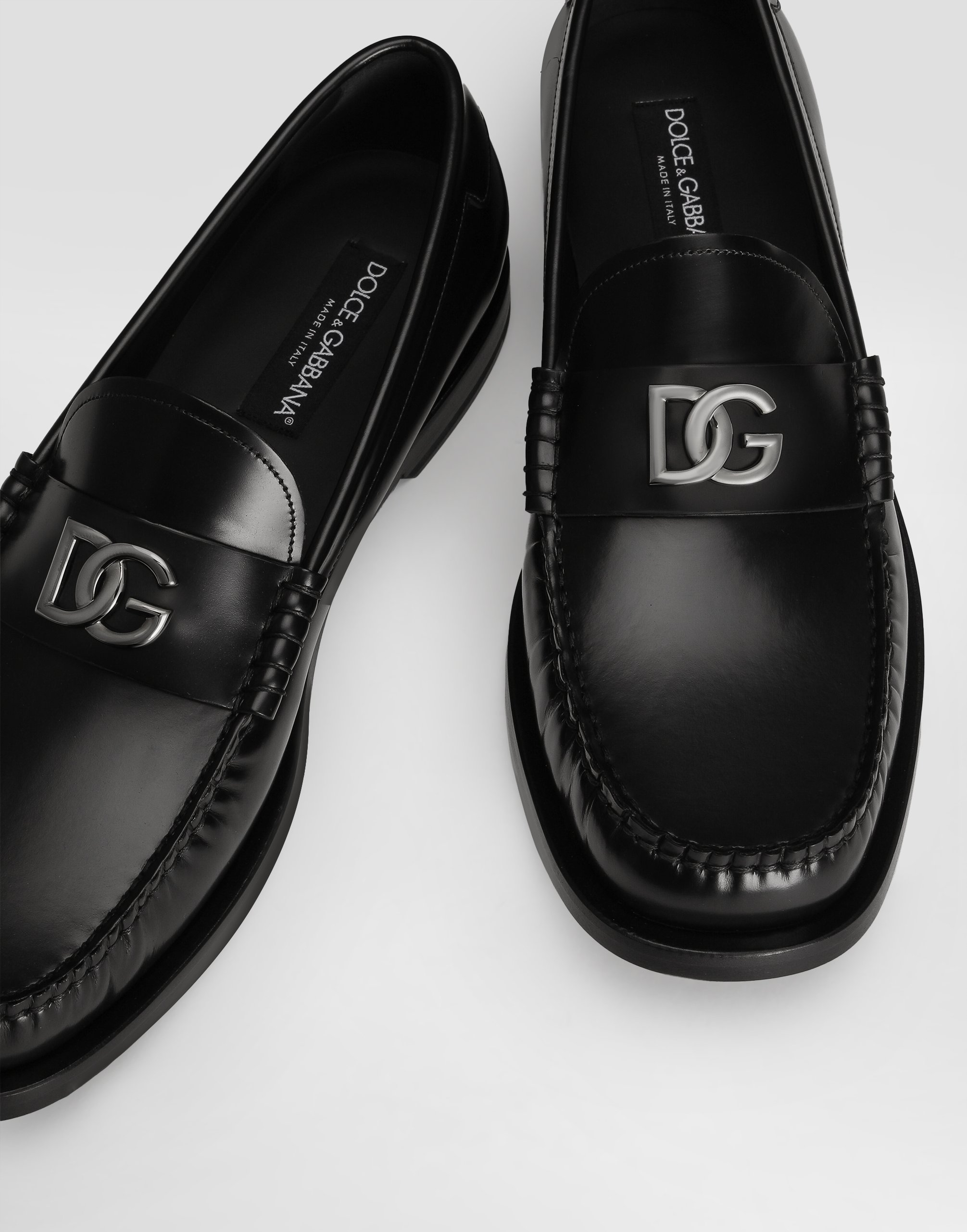 Лоферы из полированной телячьей кожи Dolce & Gabbana, черный — фото 4