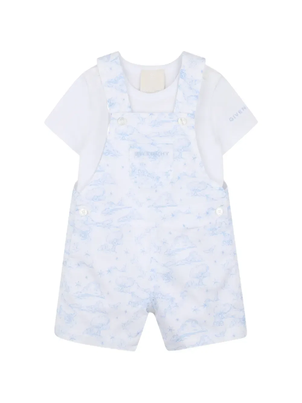 Комплект из комбинезона и футболки с принтом Givenchy Kids, белый