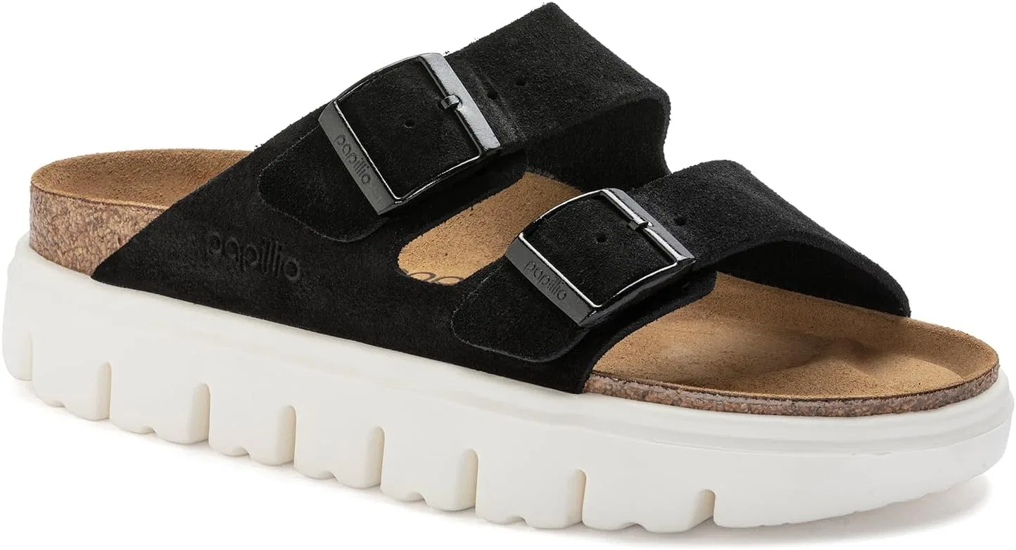 Женские массивные сандалии BIRKENSTOCK Papillio Arizona. Модные сандалии, Black White
