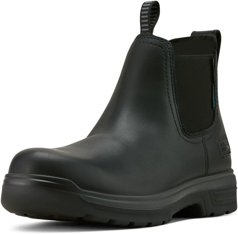 Мужские рабочие ботинки Ariat Turbo Chelsea с водонепроницаемым верхом и углеродным носком, черный